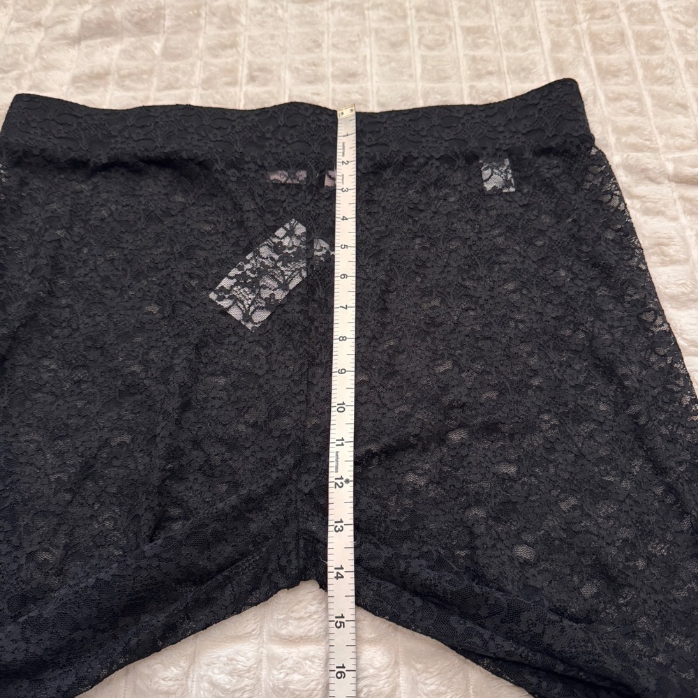 NEW Logo Lori Goldstein 1X Black Floral Lace Sheer Leggings 80s Y2K Layering - Picture 5 of 8